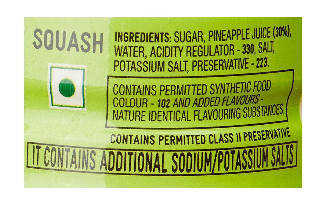 Kissan Pineapple Squash    Plastic Bottle  750 millilitre